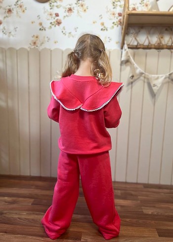 Kız Çocuk Pembe Hello Kitty Sweatshirt ve Eşofman Takımı - Görsel 8