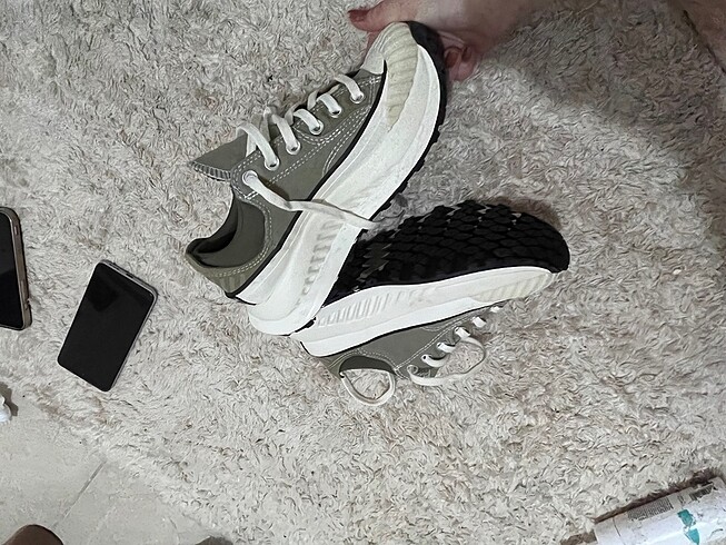 37,5 Beden haki Renk Sıfır kalın yüksek taban converse