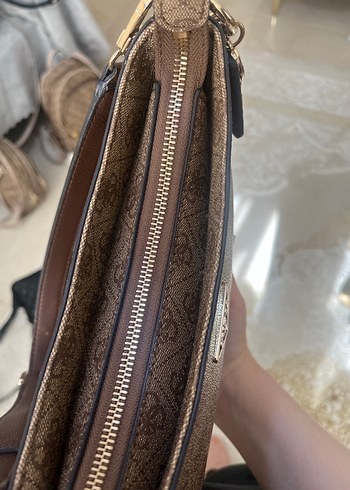 Beden kahverengi Renk Orjinal guess Kahverengi Baskılı Deri Kadın Çanta