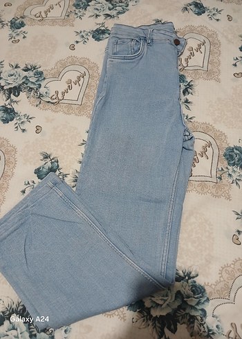 Diğer Düğmeli Mavi Kadın Denim Pantolon