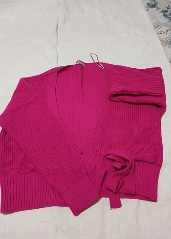 Furla Pembe Strappy Kollu Örgü Kadın Kazak