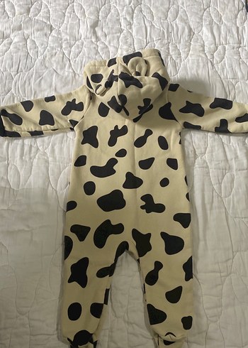 Siyah-Krem Leopar Desenli Bebek Tulumu - Görsel 2