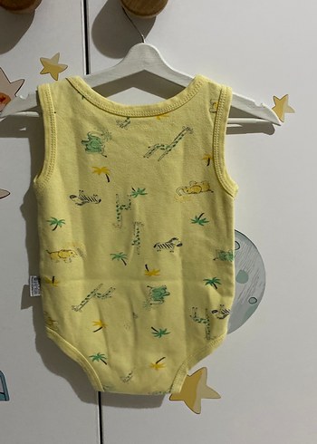 Örme Sarı Bebek Erkek Askılı Body - Görsel 2
