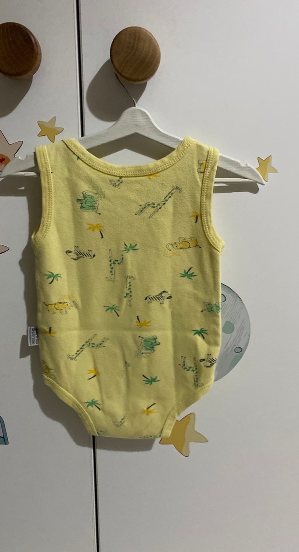 Örme Sarı Bebek Erkek Askılı Body - Görsel 2