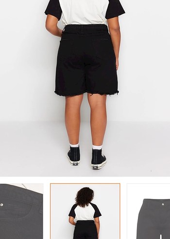 Kadın Siyah Mini Denim Bermuda Şort - Görsel 3