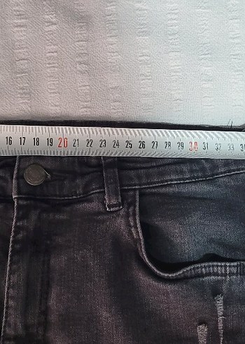13-14 Yaş Beden gri Renk Gri Erkek Çocuk Bol Kesim Midi Kot Pantolon