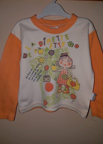 Diğer Turuncu Baskılı Kız Çocuk Sweatshirt