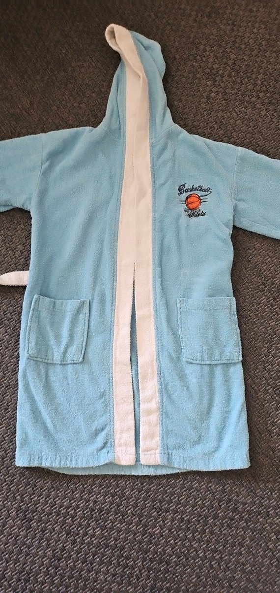 Kapüşonlu Erkek Çocuk Bornoz - Basketbol Desenli 10 _12 yas - Görsel 2