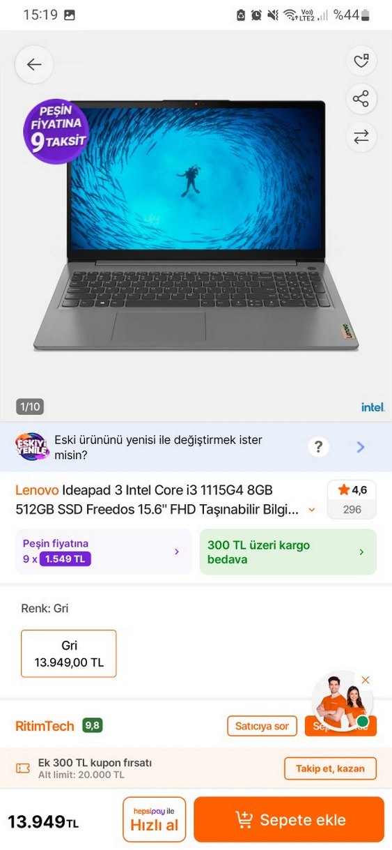 Lenovo Az Kullanılmış Dizüstü Bilgisayar - Görsel 5