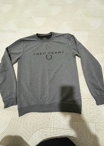 Diğer Fred Perry Gri Melanj Bisiklet Yaka Sweatshirt
