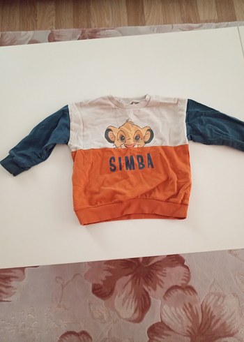 Renkli Simba Baskılı Erkek Sweatshirt