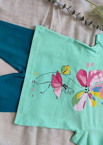 Renkli Baskılı Kız alt üst takım - Görsel 5