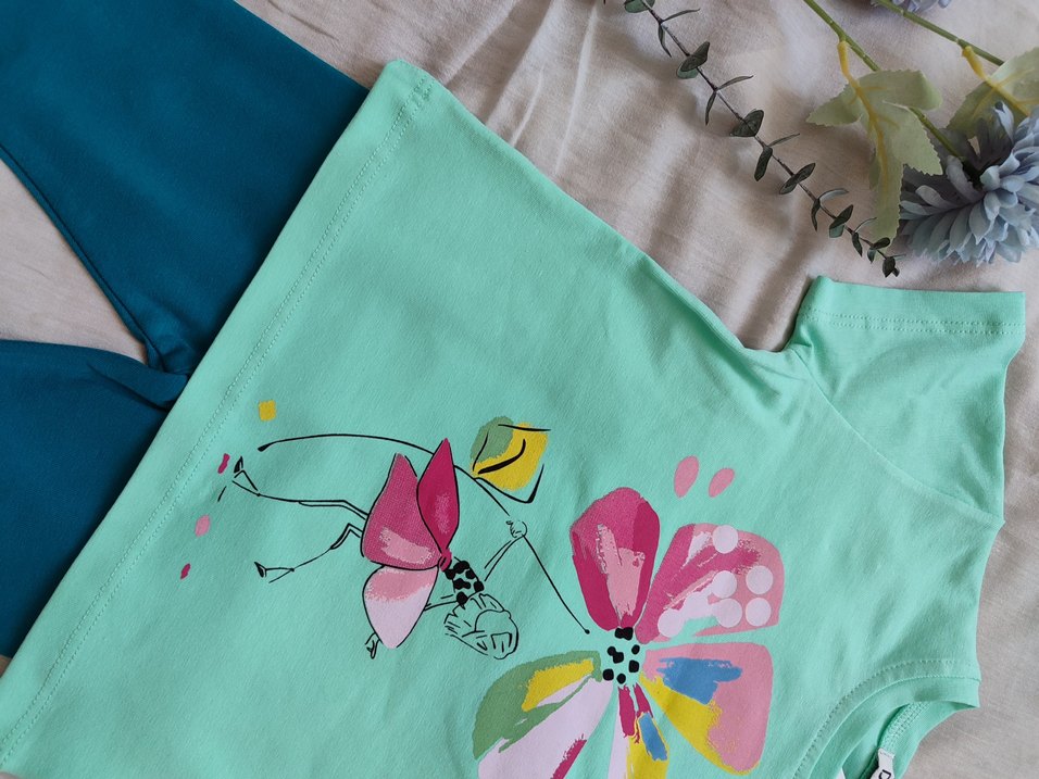 Renkli Baskılı Kız alt üst takım - Görsel 4