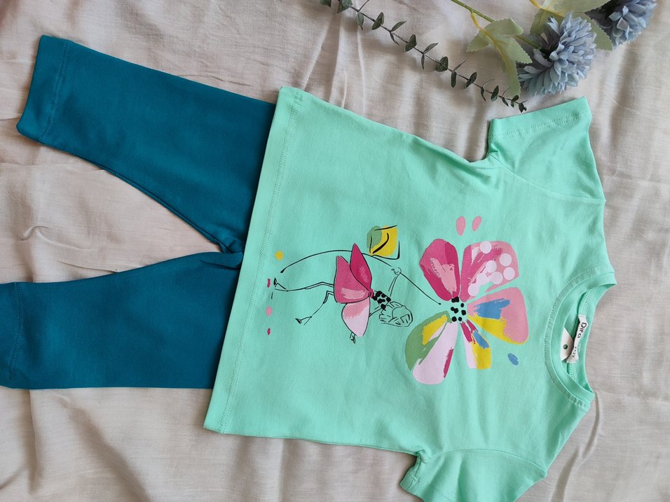 Renkli Baskılı Kız alt üst takım - Görsel 5