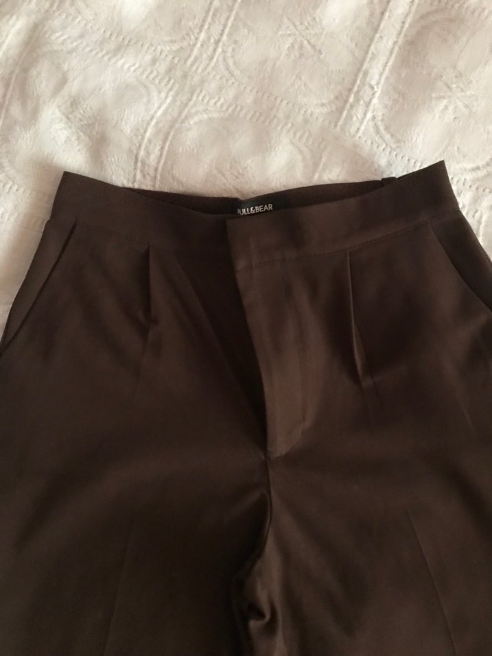 Kahverengi Midi Kadın Kumaş Pantolon - Görsel 2