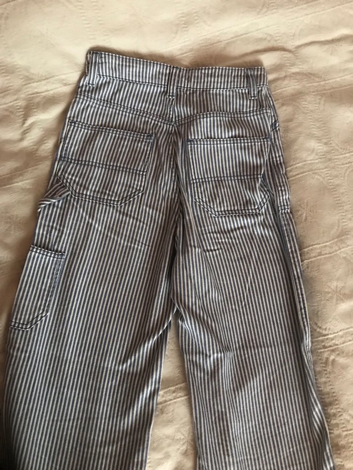 Çizgili Rahat Kesim Kadın Pantolon - Görsel 4