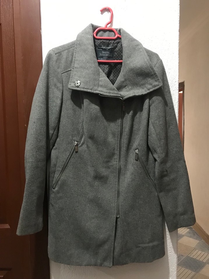 Gri  Midi Kadın Kaban - Görsel 2