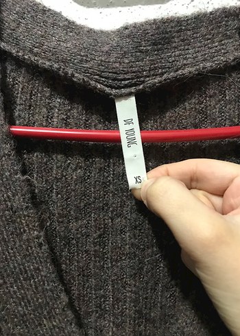 Kahverengi Örgü Salaş Midi Hırka - Görsel 3