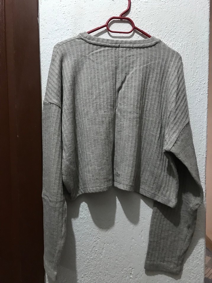 Örme Keten Uzun Kollu Salaş Kazak - Görsel 3