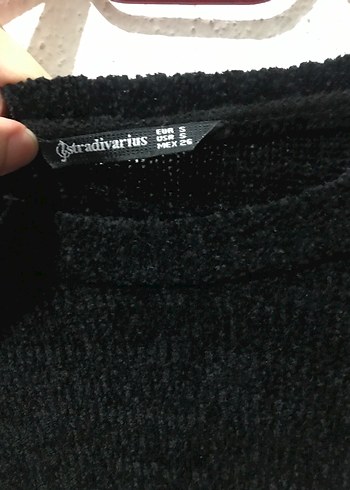 Siyah Kadın Süet Triko Kazak - Görsel 2