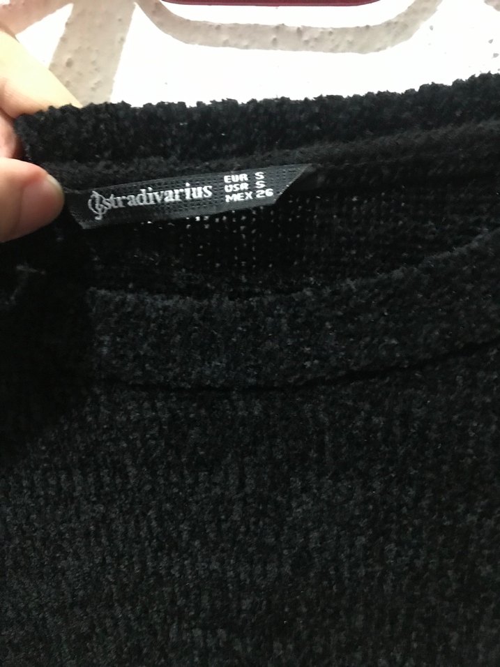 Siyah Kadın Süet Triko Kazak - Görsel 2