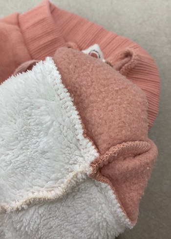 6-9 Ay Beden pembe Renk Civil 6-9 ay Peluş Detaylı Pembe Kız Çocuk Eşofman Altı