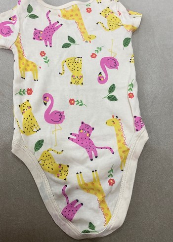 LC Waikiki LCW 1-3 ay Renkli Desenli Kız Bebek Kısa Kollu Body