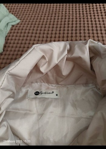 Bej Mini Kadın Ceket Düğmeli Street Wear