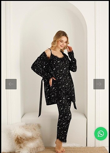 3lü sabahlık takım pijama 