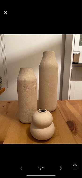 Zara home 3lü farklı ebatlarda vazolar