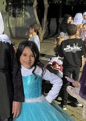 Turkuaz Parlak sıfır kol Straplez Çocuk Elbisesi