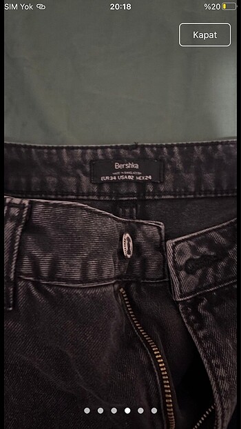 34 Beden siyah Renk Bershka siyah jean
