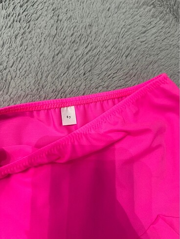 8 Yaş Beden pembe Renk Fuşya Pembe Volanlı Bikini Eteği