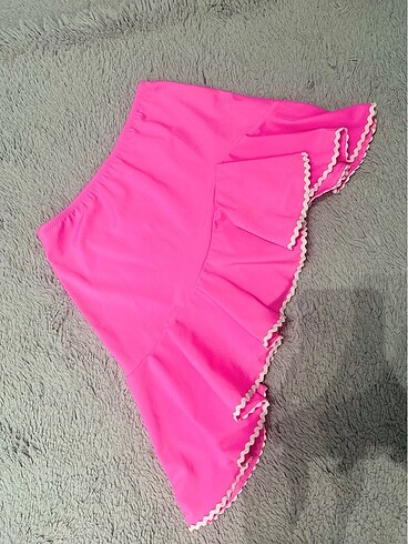 Diğer Fuşya Pembe Volanlı Bikini Eteği