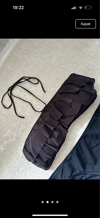 Diğer Siyah Volanlı Straplez Bikini Takımı