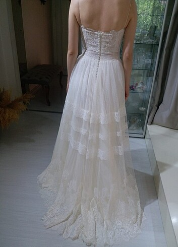 Vintage, zarif gelinlik - 36 beden - Görsel 2