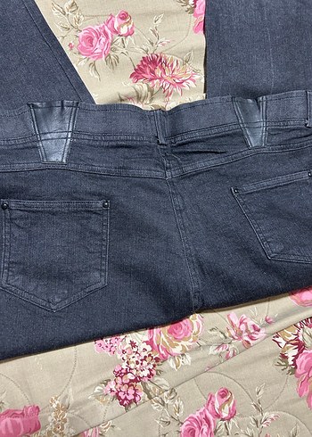 Kadın Füme Elastik 50 Beden Denim Pantolon - Görsel 3