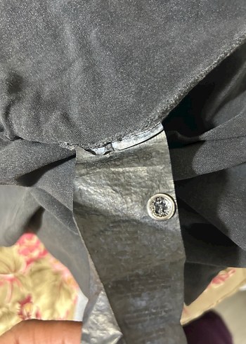 Füme Keten V Yaka Düğmeli Gömlek 58 - Görsel 3