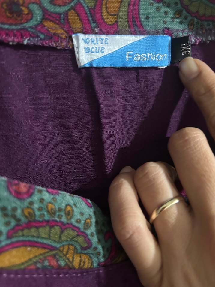 Mor Nakışlı Bohem Elbise/Tunik 3XL - Görsel 3