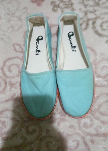 Bambi Mint Yesili Kanvas Babet