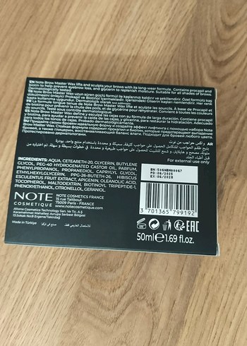  Beden Note Cosmetics Kaş Sabitleyici ve Şekillendirici Wax 50 ml