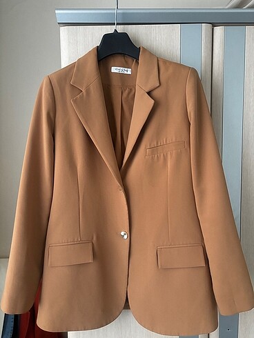 Camel blazer ceket