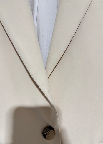 Bej Düğmeli Kadın Blazer Ceket - Görsel 3