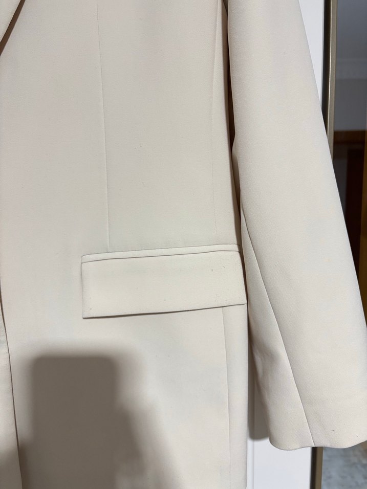 Bej Düğmeli Kadın Blazer Ceket - Görsel 2