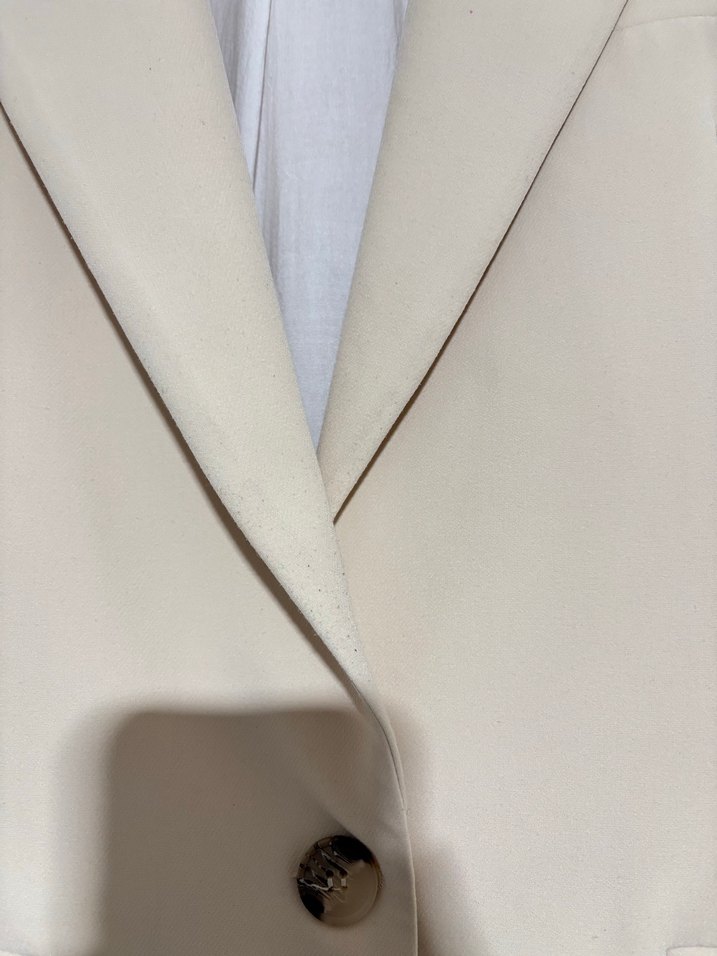 Bej Düğmeli Kadın Blazer Ceket - Görsel 3