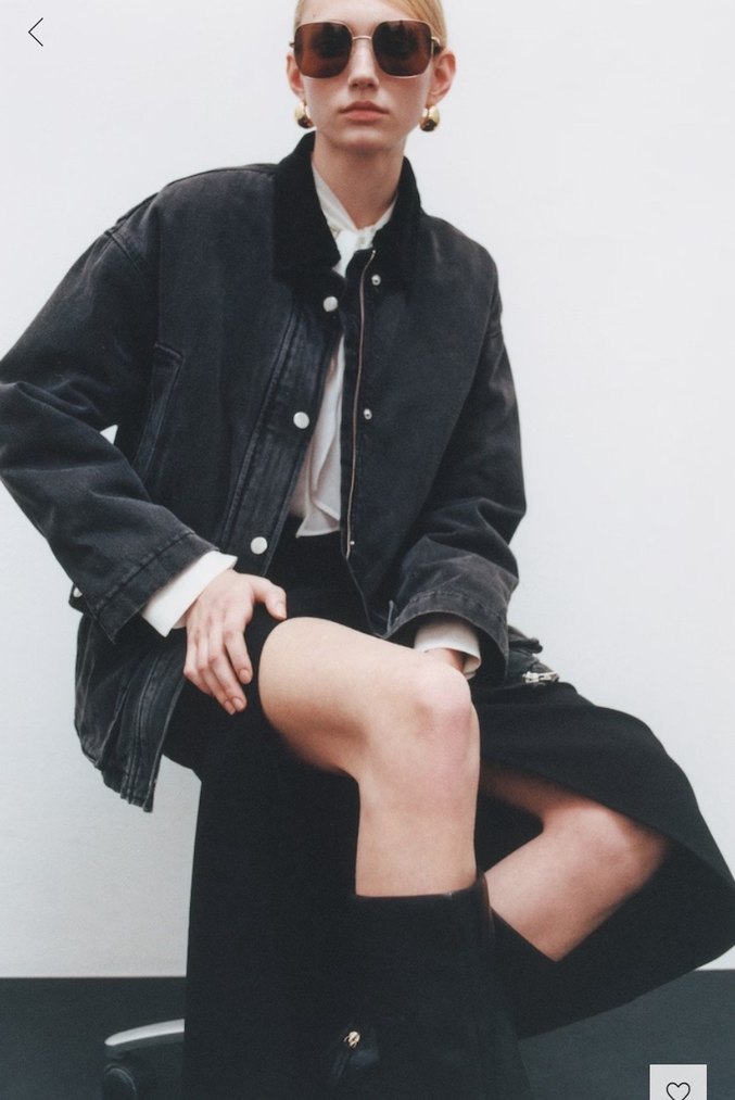 Fitilli kadife yaka oversize cepli mont - Görsel 3