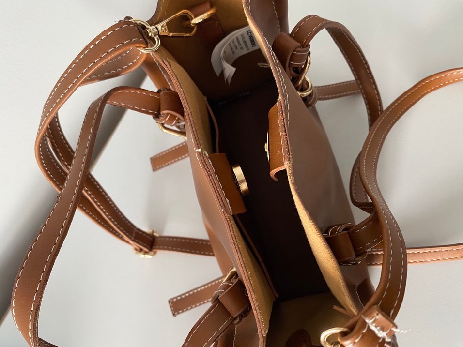 Tokalı Kahverengi Deri Kadın Çanta - Görsel 4