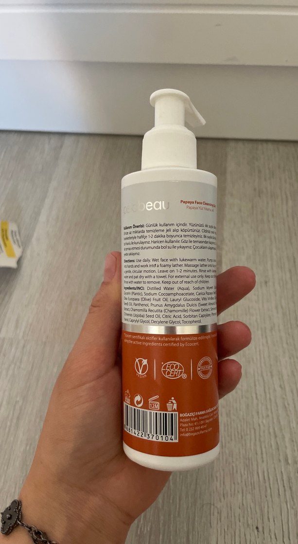 Pelobeca Papaya Yüz Yıkama Jeli - Görsel 5