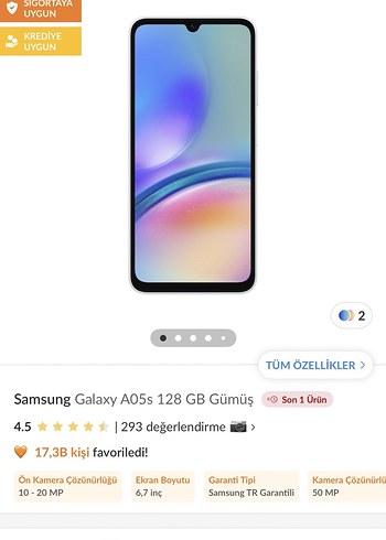 Samsung Galaxy A05s 128 GB - Gümüş - Görsel 12