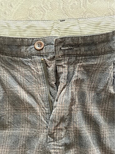 erkek pantolon ekoseli keten - Görsel 2